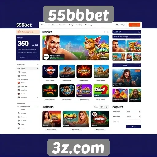 Análise da interface do site 55bbbet